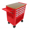 Тележка инструментальная 4-полочная(красная)с деревянной столешницей+2боковые перфорации и лоток,450. Большой выбор на сайте Трейдимпорт